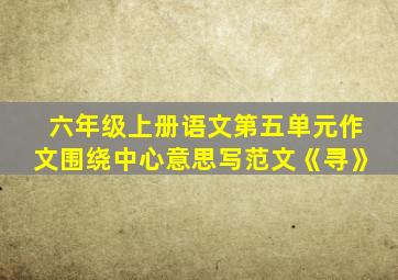 六年级上册语文第五单元作文围绕中心意思写范文《寻》