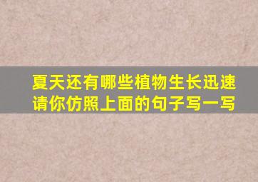 夏天还有哪些植物生长迅速请你仿照上面的句子写一写