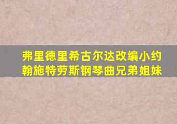 弗里德里希古尔达改编小约翰施特劳斯钢琴曲兄弟姐妹