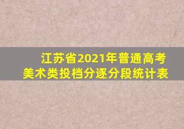 江苏省2021年普通高考美术类投档分逐分段统计表