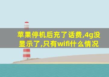苹果停机后充了话费,4g没显示了,只有wifi什么情况