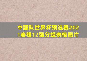 中国队世界杯预选赛2021赛程12强分组表格图片