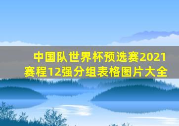 中国队世界杯预选赛2021赛程12强分组表格图片大全
