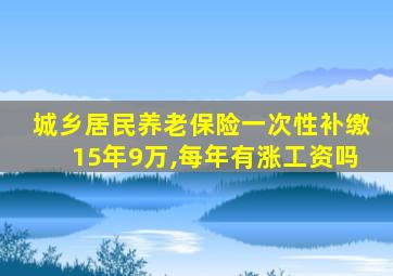 城乡居民养老保险一次性补缴15年9万,每年有涨工资吗