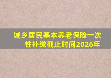 城乡居民基本养老保险一次性补缴截止时间2026年