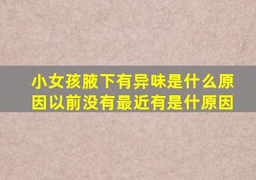 小女孩腋下有异味是什么原因以前没有最近有是什原因
