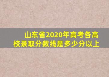 山东省2020年高考各高校录取分数线是多少分以上