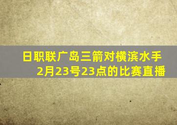 日职联广岛三箭对横滨水手2月23号23点的比赛直播