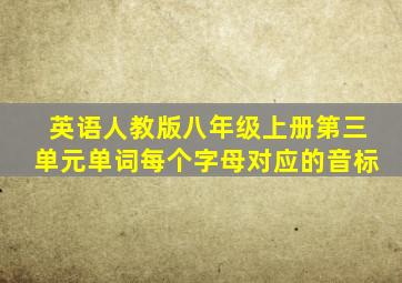 英语人教版八年级上册第三单元单词每个字母对应的音标