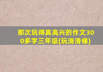那次玩得真高兴的作文300多字三年级(玩滑滑梯)